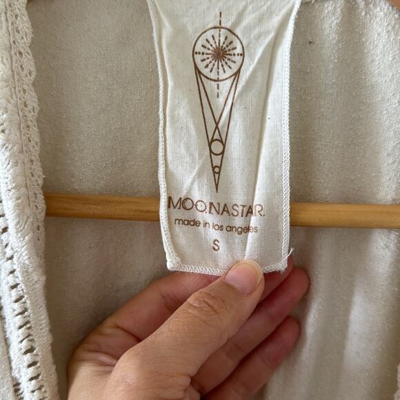 Moonastar Collective 100% Raw Silk Wrap Dress Robe Jacket Beige Size Small - Picture 4 of 7